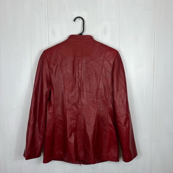 Danier Cherry Red Leather Jacket Sz XS - Picture 5 of 9
